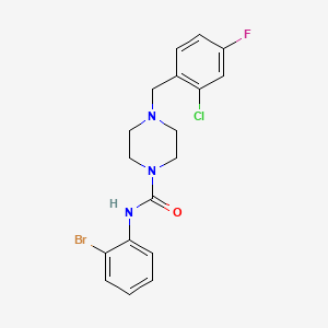molecular formula C18H18BrClFN3O B4728704 N-(2-bromophenyl)-4-[(2-chloro-4-fluorophenyl)methyl]piperazine-1-carboxamide 
