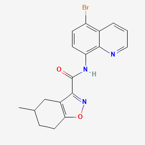 molecular formula C18H16BrN3O2 B4728779 N~3~-(5-BROMO-8-QUINOLYL)-5-METHYL-4,5,6,7-TETRAHYDRO-1,2-BENZISOXAZOLE-3-CARBOXAMIDE 