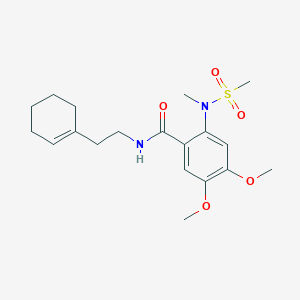 molecular formula C19H28N2O5S B4728882 N-[2-(CYCLOHEX-1-EN-1-YL)ETHYL]-4,5-DIMETHOXY-2-(N-METHYLMETHANESULFONAMIDO)BENZAMIDE 