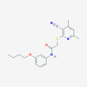 molecular formula C20H23N3O2S B4729127 N-(3-BUTOXYPHENYL)-2-[(3-CYANO-4,6-DIMETHYL-2-PYRIDYL)SULFANYL]ACETAMIDE 