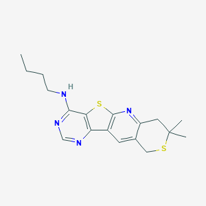 molecular formula C18H22N4S2 B4729165 N-butyl-5,5-dimethyl-6,17-dithia-2,12,14-triazatetracyclo[8.7.0.03,8.011,16]heptadeca-1(10),2,8,11(16),12,14-hexaen-15-amine 