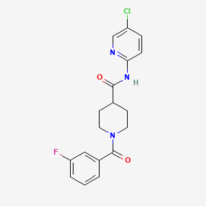 molecular formula C18H17ClFN3O2 B4729186 N-(5-chloropyridin-2-yl)-1-(3-fluorobenzoyl)piperidine-4-carboxamide 