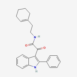 molecular formula C24H24N2O2 B4729227 N-[2-(cyclohex-1-en-1-yl)ethyl]-2-oxo-2-(2-phenyl-1H-indol-3-yl)acetamide 