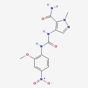 molecular formula C13H14N6O5 B4729403 4-{[(2-METHOXY-4-NITROANILINO)CARBONYL]AMINO}-1-METHYL-1H-PYRAZOLE-5-CARBOXAMIDE 