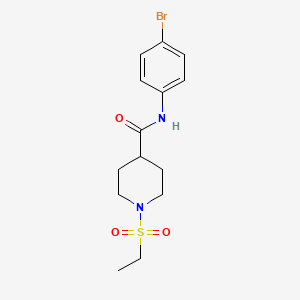 molecular formula C14H19BrN2O3S B4729449 N-(4-bromophenyl)-1-(ethylsulfonyl)piperidine-4-carboxamide 