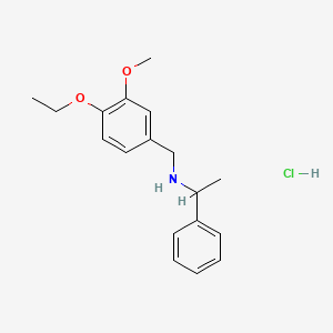 molecular formula C18H24ClNO2 B4729490 N-[(4-ethoxy-3-methoxyphenyl)methyl]-1-phenylethanamine;hydrochloride 