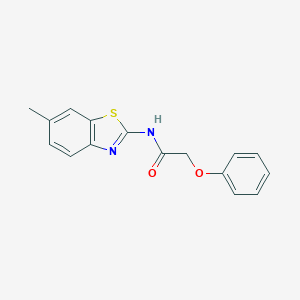 molecular formula C16H14N2O2S B472961 N-(6-methyl-1,3-benzothiazol-2-yl)-2-phenoxyacetamide CAS No. 95240-17-8