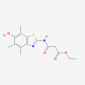 Propanoic  acid,  3-[(6-hydroxy-4,5,7-trimethyl-2-benzothiazolyl)amino]-3-oxo-,  ethyl  ester
