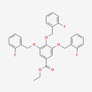 molecular formula C30H25F3O5 B4729734 Ethyl 3,4,5-tris[(2-fluorophenyl)methoxy]benzoate 