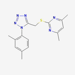 molecular formula C16H18N6S B4729938 2-({[1-(2,4-dimethylphenyl)-1H-tetrazol-5-yl]methyl}sulfanyl)-4,6-dimethylpyrimidine 