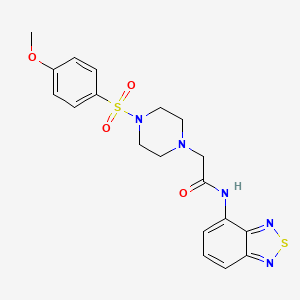 molecular formula C19H21N5O4S2 B4730230 N-(2,1,3-BENZOTHIADIAZOL-4-YL)-2-{4-[(4-METHOXYPHENYL)SULFONYL]-1-PIPERAZINYL}ACETAMIDE 