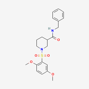 molecular formula C21H26N2O5S B4730511 N-benzyl-1-[(2,5-dimethoxyphenyl)sulfonyl]piperidine-3-carboxamide 