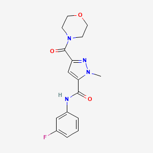 molecular formula C16H17FN4O3 B4730671 N-(3-FLUOROPHENYL)-1-METHYL-3-(MORPHOLINOCARBONYL)-1H-PYRAZOLE-5-CARBOXAMIDE 