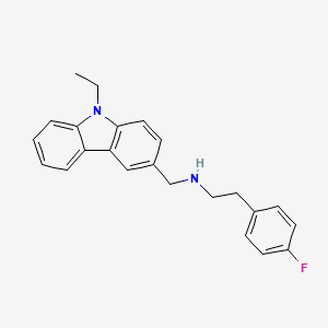 molecular formula C23H23FN2 B4730759 N-[(9-ethyl-9H-carbazol-3-yl)methyl]-N-(4-fluorophenethyl)amine CAS No. 331970-89-9