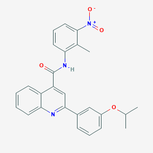 molecular formula C26H23N3O4 B4730794 N-(2-methyl-3-nitrophenyl)-2-[3-(propan-2-yloxy)phenyl]quinoline-4-carboxamide 