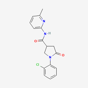 molecular formula C17H16ClN3O2 B4730889 1-(2-chlorophenyl)-N-(6-methylpyridin-2-yl)-5-oxopyrrolidine-3-carboxamide 