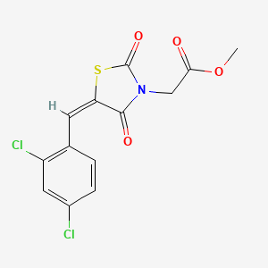 molecular formula C13H9Cl2NO4S B4730906 methyl 2-[(5E)-5-[(2,4-dichlorophenyl)methylidene]-2,4-dioxo-1,3-thiazolidin-3-yl]acetate 