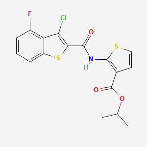 molecular formula C17H13ClFNO3S2 B4731002 isopropyl 2-{[(3-chloro-4-fluoro-1-benzothien-2-yl)carbonyl]amino}-3-thiophenecarboxylate 