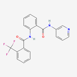 molecular formula C20H14F3N3O2 B4731052 N-{2-[(3-pyridinylamino)carbonyl]phenyl}-2-(trifluoromethyl)benzamide 