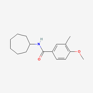 molecular formula C16H23NO2 B4731072 N-cycloheptyl-4-methoxy-3-methylbenzamide 