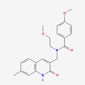 molecular formula C22H24N2O4 B4731091 N-((2-hydroxy-7-methylquinolin-3-yl)methyl)-4-methoxy-N-(2-methoxyethyl)benzamide 