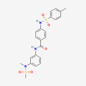 molecular formula C22H23N3O5S2 B4731176 N-{3-[methyl(methylsulfonyl)amino]phenyl}-4-{[(4-methylphenyl)sulfonyl]amino}benzamide 
