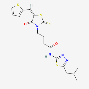 molecular formula C18H20N4O2S4 B4731187 N-(5-isobutyl-1,3,4-thiadiazol-2-yl)-4-[4-oxo-5-(2-thienylmethylene)-2-thioxo-1,3-thiazolidin-3-yl]butanamide 