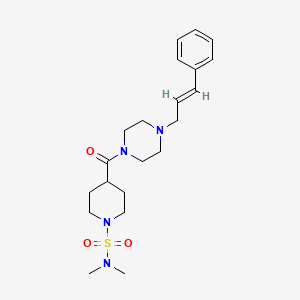molecular formula C21H32N4O3S B4731216 N,N-dimethyl-4-{[4-(3-phenyl-2-propen-1-yl)-1-piperazinyl]carbonyl}-1-piperidinesulfonamide 