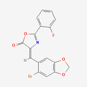 molecular formula C17H9BrFNO4 B4731342 4-[(6-bromo-1,3-benzodioxol-5-yl)methylene]-2-(2-fluorophenyl)-1,3-oxazol-5(4H)-one 