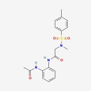 molecular formula C18H21N3O4S B4731364 N~1~-[2-(acetylamino)phenyl]-N~2~-methyl-N~2~-[(4-methylphenyl)sulfonyl]glycinamide 