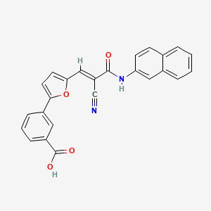 molecular formula C25H16N2O4 B4731369 3-{5-[(1E)-2-cyano-3-(naphthalen-2-ylamino)-3-oxoprop-1-en-1-yl]furan-2-yl}benzoic acid 