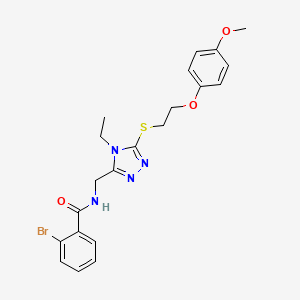 molecular formula C21H23BrN4O3S B4731386 2-bromo-N-[(4-ethyl-5-{[2-(4-methoxyphenoxy)ethyl]sulfanyl}-4H-1,2,4-triazol-3-yl)methyl]benzamide 