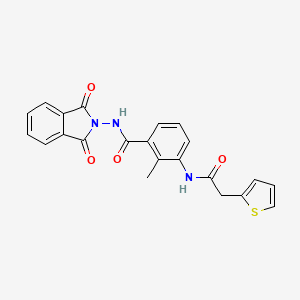 molecular formula C22H17N3O4S B4731438 N-(1,3-dioxo-1,3-dihydro-2H-isoindol-2-yl)-2-methyl-3-[(2-thienylacetyl)amino]benzamide 