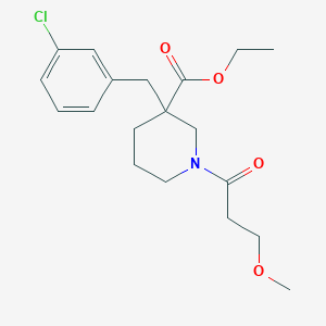 molecular formula C19H26ClNO4 B4731441 ethyl 3-(3-chlorobenzyl)-1-(3-methoxypropanoyl)-3-piperidinecarboxylate 