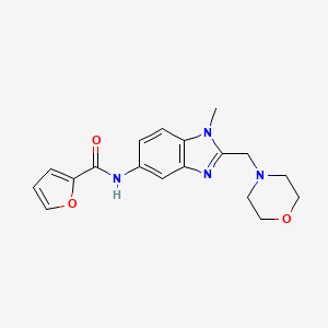 molecular formula C18H20N4O3 B4731463 N-{1-METHYL-2-[(MORPHOLIN-4-YL)METHYL]-1H-1,3-BENZODIAZOL-5-YL}FURAN-2-CARBOXAMIDE 