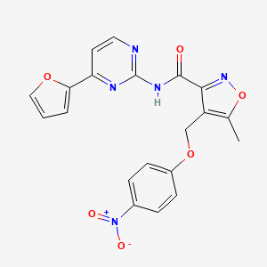 molecular formula C20H15N5O6 B4731556 N-[4-(2-furyl)-2-pyrimidinyl]-5-methyl-4-[(4-nitrophenoxy)methyl]-3-isoxazolecarboxamide 