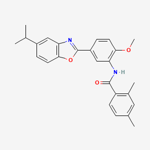 molecular formula C26H26N2O3 B4731571 N-[5-(5-isopropyl-1,3-benzoxazol-2-yl)-2-methoxyphenyl]-2,4-dimethylbenzamide 
