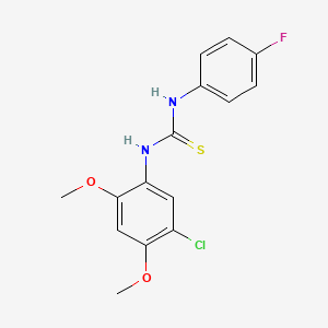 molecular formula C15H14ClFN2O2S B4731602 N-(5-chloro-2,4-dimethoxyphenyl)-N'-(4-fluorophenyl)thiourea 