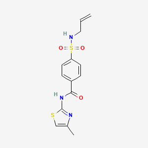 molecular formula C14H15N3O3S2 B4731702 4-[(allylamino)sulfonyl]-N-(4-methyl-1,3-thiazol-2-yl)benzamide 