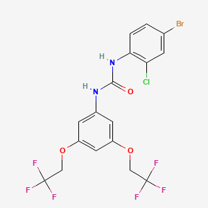 molecular formula C17H12BrClF6N2O3 B4731719 N-[3,5-bis(2,2,2-trifluoroethoxy)phenyl]-N'-(4-bromo-2-chlorophenyl)urea 