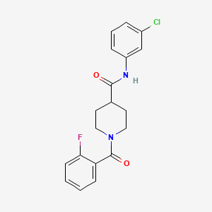 molecular formula C19H18ClFN2O2 B4731756 N-(3-chlorophenyl)-1-(2-fluorobenzoyl)piperidine-4-carboxamide 