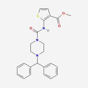 molecular formula C24H25N3O3S B4731764 METHYL 2-{[(4-BENZHYDRYLPIPERAZINO)CARBONYL]AMINO}-3-THIOPHENECARBOXYLATE 