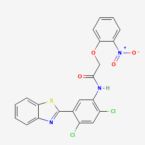 molecular formula C21H13Cl2N3O4S B4731813 N-[5-(1,3-benzothiazol-2-yl)-2,4-dichlorophenyl]-2-(2-nitrophenoxy)acetamide 