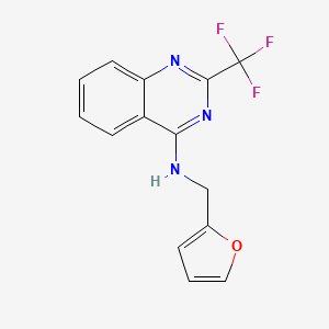 molecular formula C14H10F3N3O B4731847 N-(furan-2-ylmethyl)-2-(trifluoromethyl)quinazolin-4-amine 