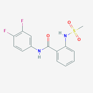 molecular formula C14H12F2N2O3S B4731877 N-(3,4-difluorophenyl)-2-[(methylsulfonyl)amino]benzamide 