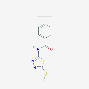 molecular formula C14H17N3OS2 B473188 4-(tert-butyl)-N-(5-(methylthio)-1,3,4-thiadiazol-2-yl)benzamide CAS No. 393567-53-8
