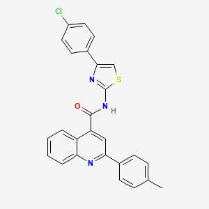 molecular formula C26H18ClN3OS B4731938 N-[4-(4-chlorophenyl)-1,3-thiazol-2-yl]-2-(4-methylphenyl)quinoline-4-carboxamide 