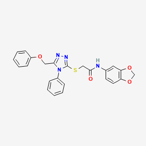 molecular formula C24H20N4O4S B4732008 N-(1,3-benzodioxol-5-yl)-2-[[5-(phenoxymethyl)-4-phenyl-1,2,4-triazol-3-yl]sulfanyl]acetamide 