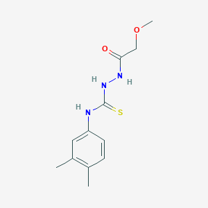 molecular formula C12H17N3O2S B4732133 N-(3,4-dimethylphenyl)-2-(methoxyacetyl)hydrazinecarbothioamide 