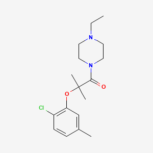 molecular formula C17H25ClN2O2 B4732151 2-(2-CHLORO-5-METHYLPHENOXY)-1-(4-ETHYLPIPERAZINO)-2-METHYL-1-PROPANONE 